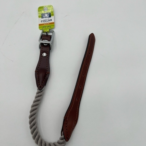 TOP PAW Brown Leather Dog Collar (M) (NEW) - Picture 1 of 3